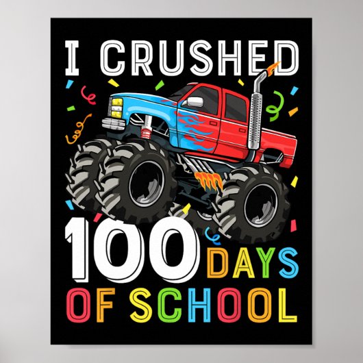 Dagen van School Monster Truck 100e dag van School Poster (Voorkant)