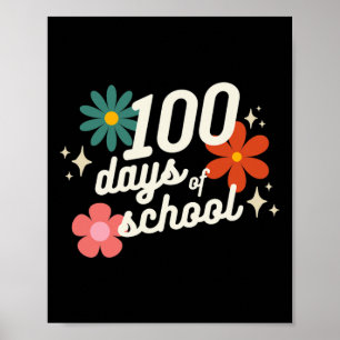 Dagen van School Retro Leraar Student Kindergarten Poster