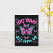 Dagen van school vlinder meisjes 100 dagen gewoon  kaart (Gele Bloem)