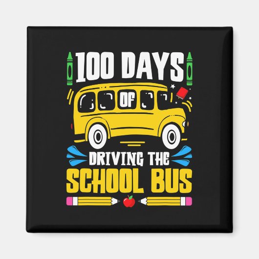 Dagen van schoolbus rijden magneet (Voorkant)