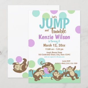 Dagen van springen en tumble Monkey Party Kaart