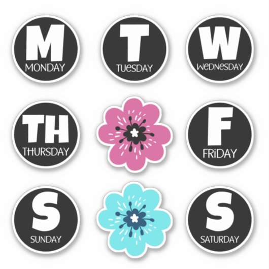 Dagen van week Sticker verpakking (Voorkant)