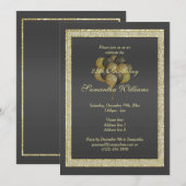 Dagen van zondag in zee, zwart, glitter en ballonn kaart (Voorkant / Achterkant)