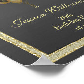 Dagen van zondag in zee, zwart, glitter en ballonn poster (Hoek)