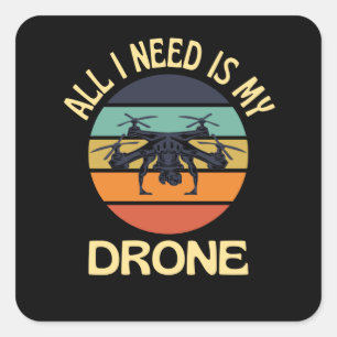 Dagen voor fijne dagen Quadcopter Pilot Vierkante Sticker
