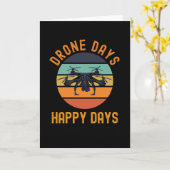 Dagen voor gezonde dagen Quadcopter Retro Kaart (Gele Bloem)