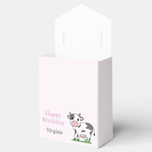 Dagen voor vogels met een Cute Koe Bedankdoosjes (Geopend)