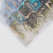 Dagen voorbij,  pick-up truck, Blauwgroen Tissuepapier (Detail)