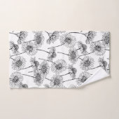 Dagen, wilde bloemen in zwart-wit bad handdoek (Handdoek)