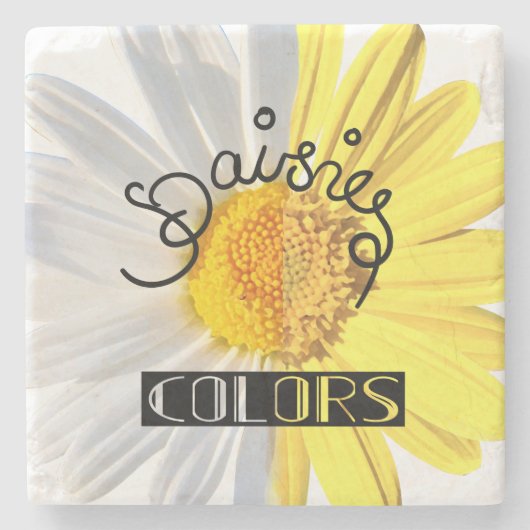 Dagen, witte en gele kleuren stenen onderzetter (Voorkant)