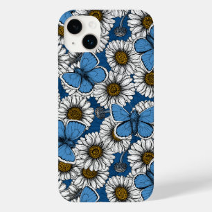 Dagen, witte wilde bloemen en blauwe vlinders Case-Mate iPhone 14 plus hoesje