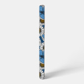 Dagen, witte wilde bloemen en blauwe vlinders samsung galaxy hoesje (Linkerkant)