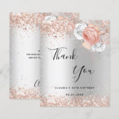 Dagen zilveren roos goudfloralen bedankt je credit (Voorkant / Achterkant)