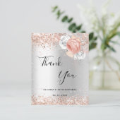 Dagen zilveren roos goudfloralen bedankt je credit (Staand voorkant)