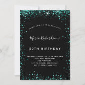 Dagen zwart blauwgroen groen glitsstof kaart (Voorkant)