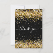 Dagen zwart goud glitter stof bedankt (Voorkant)