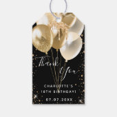 Dagen zwarte goudballon bedankt cadeaulabel (Voorkant)