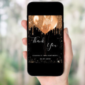 Dagen zwarte gouden ballonnen dank je kaart