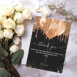 Dagen zwarte gouden ballonnen dank je kaart