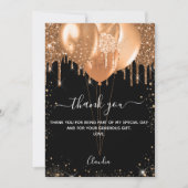 Dagen zwarte gouden ballonnen dank je kaart (Voorkant)