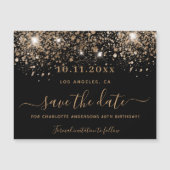 Dagen zwarte goudglitter met uitzondering van de d magnetische uitnodiging (Voorkant)