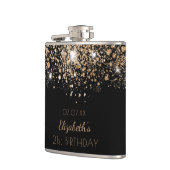 Dagen zwarte goudglitter stofvrienden heupfles (Links)