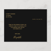 Dagen zwarte goudkunst deco Dank je wel Briefkaart (Achterkant)