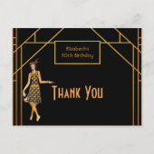 Dagen zwarte goudkunst deco Dank je wel Briefkaart (Voorkant)