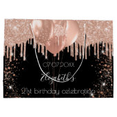 Dagen zwarte roos gouden zwarte ballonnen groot cadeauzakje (Achterkant)