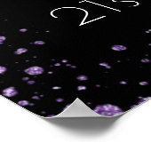 Dagen zwarte violet glitter welkomstballonnen poster (Hoek)