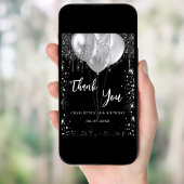 Dagen zwarte zilveren ballonnen dank je kaart