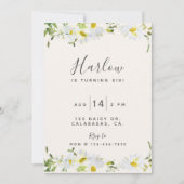 dagenuitnodiging , bloemenverjaardag , florale uit (Voorkant)