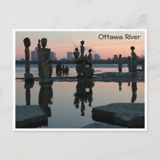 Dageraad aan de rivier de Ottawa. Briefkaart (Voorkant)