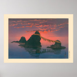 Dageraad bij Futamigaura door Kawase Hasui Poster