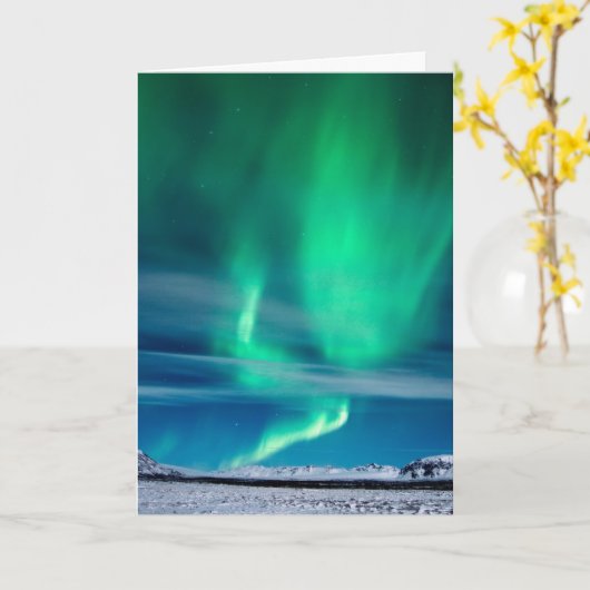 Dageraad Borealis over Mosfellsheiði Kaart (Gele Bloem)