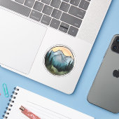 Dageraad boven de boomgrens sticker (Laptop met iPhone)
