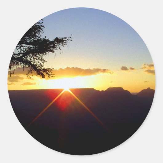 Dageraad in Grand Canyon Ronde Sticker (Voorkant)