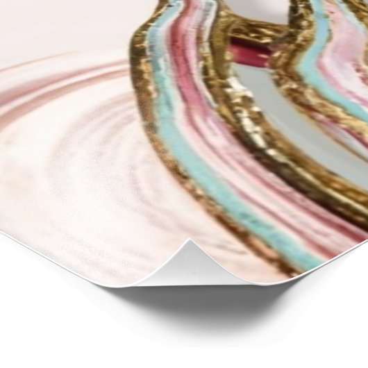 Dageraad op het Roos Marmeren Zee Foto Afdruk (Hoek)