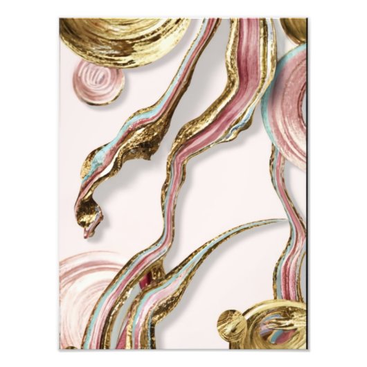 Dageraad op het Roos Marmeren Zee Foto Afdruk (Voorkant)