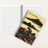 Dageraad op Isawa: Japans houtblok print Notitieboek (Binnen)