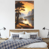 Dageraad over de Eeuwige Bergen Canvas Afdruk (Insitu (Slaapkamer))