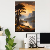 Dageraad over de Eeuwige Bergen Poster (Thuiskantoor)