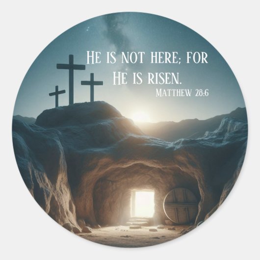 Dageraad van de Opstanding Ronde Sticker (Voorkant)