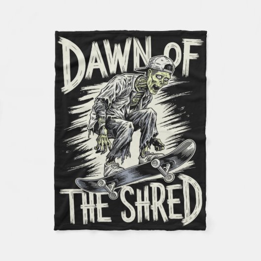 Dageraad Van De Shred Halloween Zombie Skateboarde Fleece Deken (Voorkant)