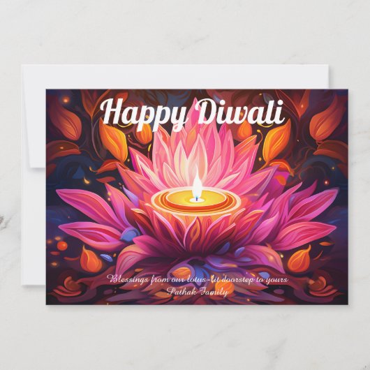 Dageraad van Diya Diwali Kaart (Voorkant)