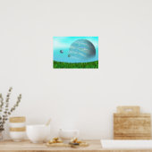 Dageraad van een onbekende planeet. poster (Keuken)
