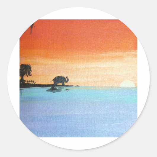 Dageraad van vrede_OlifantOfferingGebed_AnjaliSang Ronde Sticker (Voorkant)