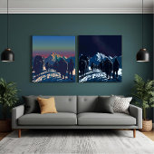 Dageraad Yak Karavaan Everest Verzamelbare Kunst Canvas Afdruk