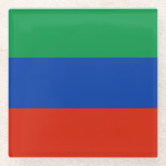 Dagestaanse vlag glazen onderzetter (Voorkant)