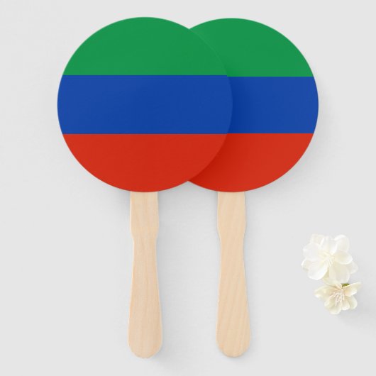 Dagestaanse vlag handwaaier (Voorkant en achterkant)